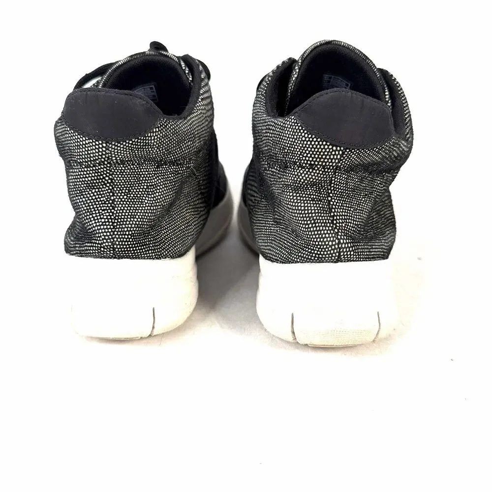 FitFlop Sporty-Pop X Lizard Print Sneakers, Black, Women's Size 7, Casual Fun